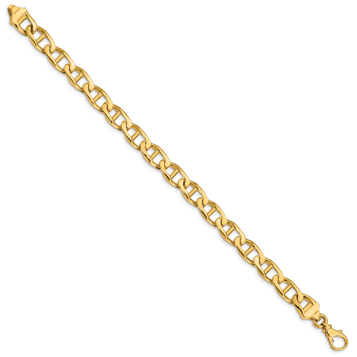 14k 9mm Hand-polished Anchor Link Bracelet