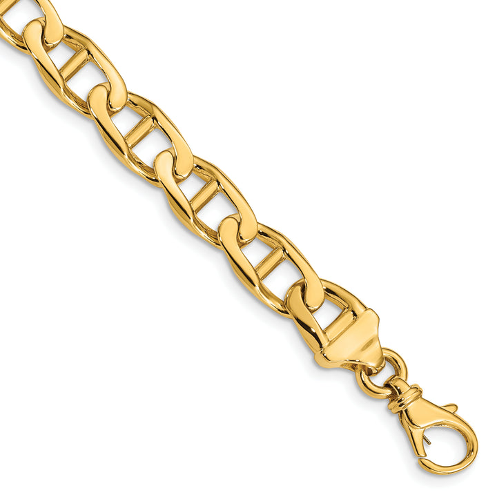14k 9mm Hand-polished Anchor Link Bracelet