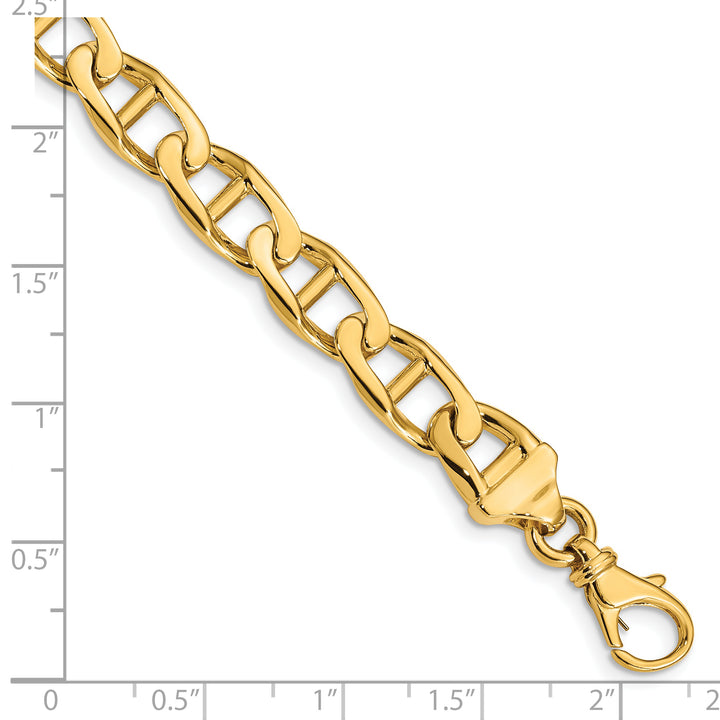 14k 9mm Hand-polished Anchor Link Bracelet