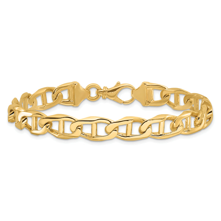 14k 9mm Hand-polished Anchor Link Bracelet