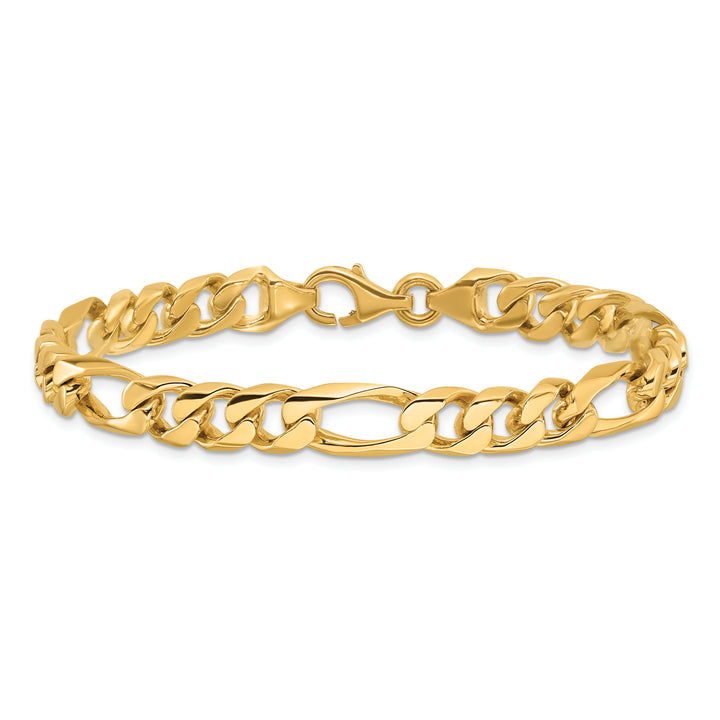 14k 8mm Hand-polished Figaro Link Bracelet