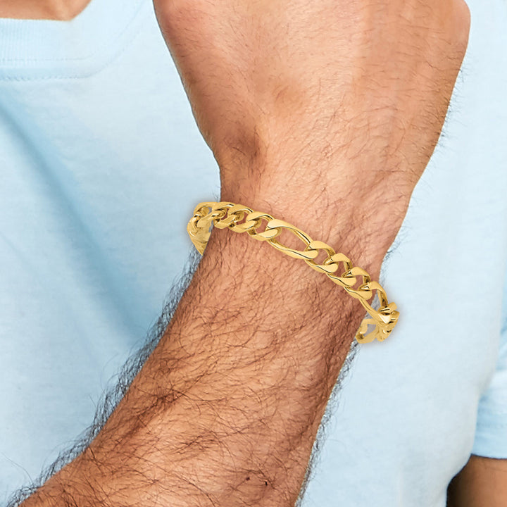 14k 9mm Hand-polished Figaro Link Chain