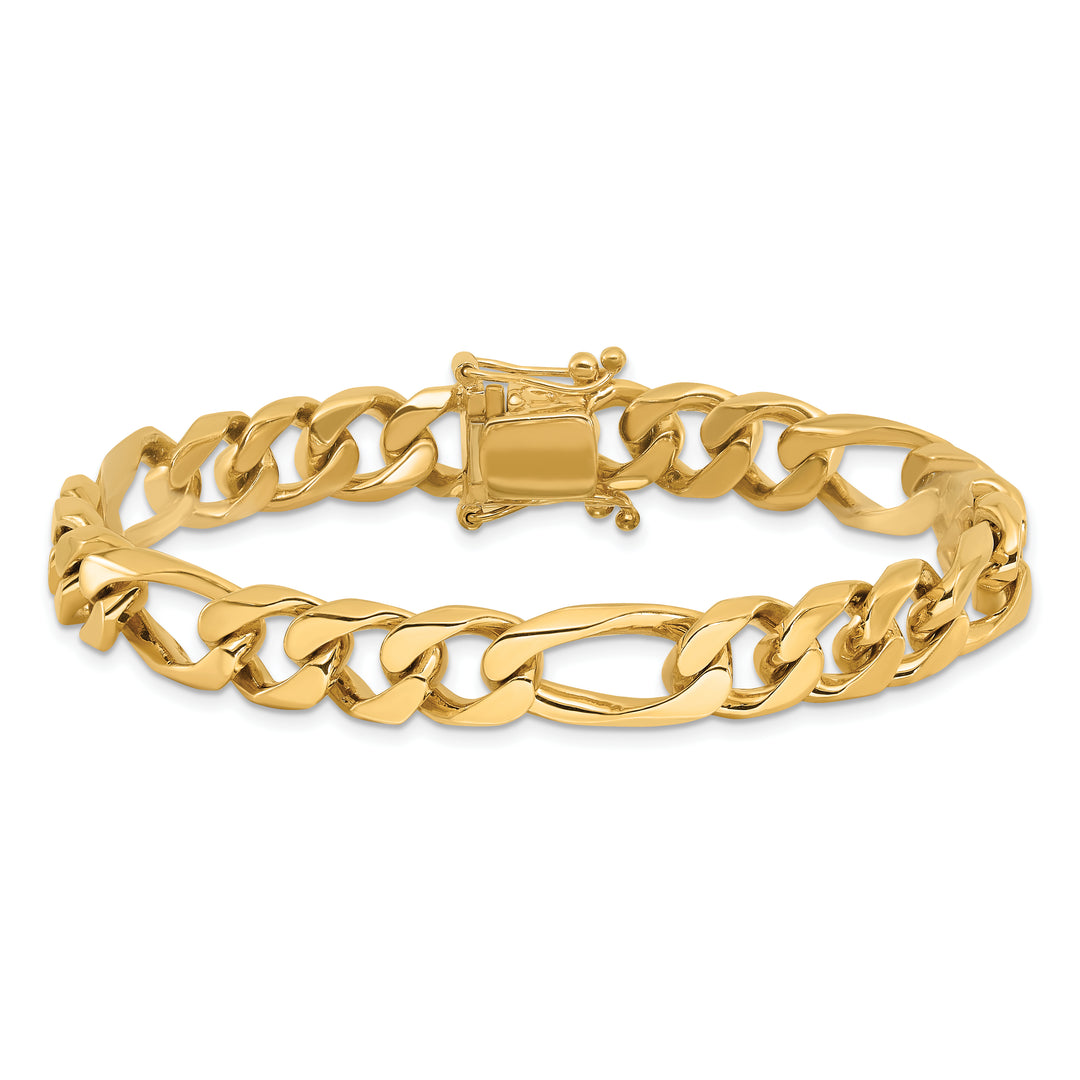 14k 9mm Hand-polished Figaro Link Bracelet