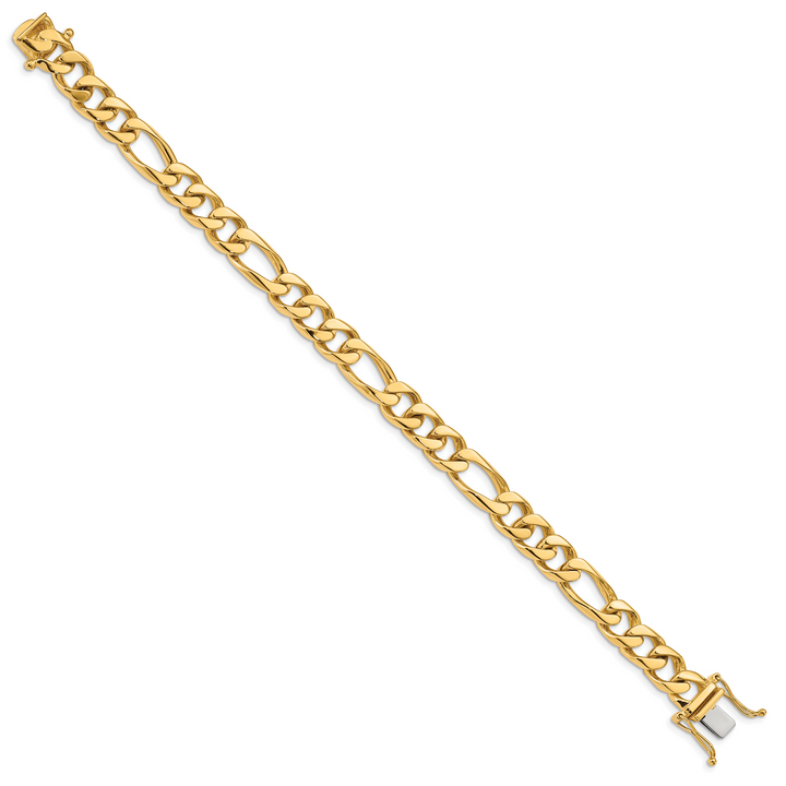 14k 9mm Hand-polished Figaro Link Bracelet