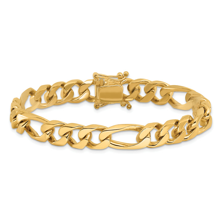 14k 9mm Hand-polished Figaro Link Bracelet