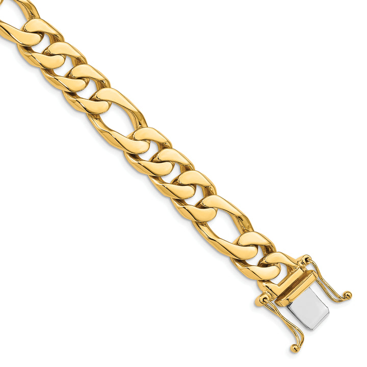 14K 10mm Hand-Polished Figaro Link Chain