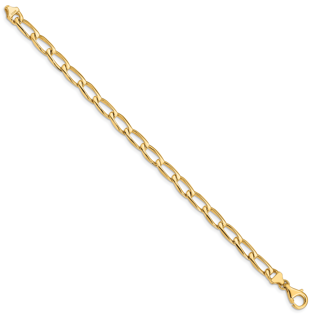 14K 5.9mm Hand-Polished Open Link Bracelet