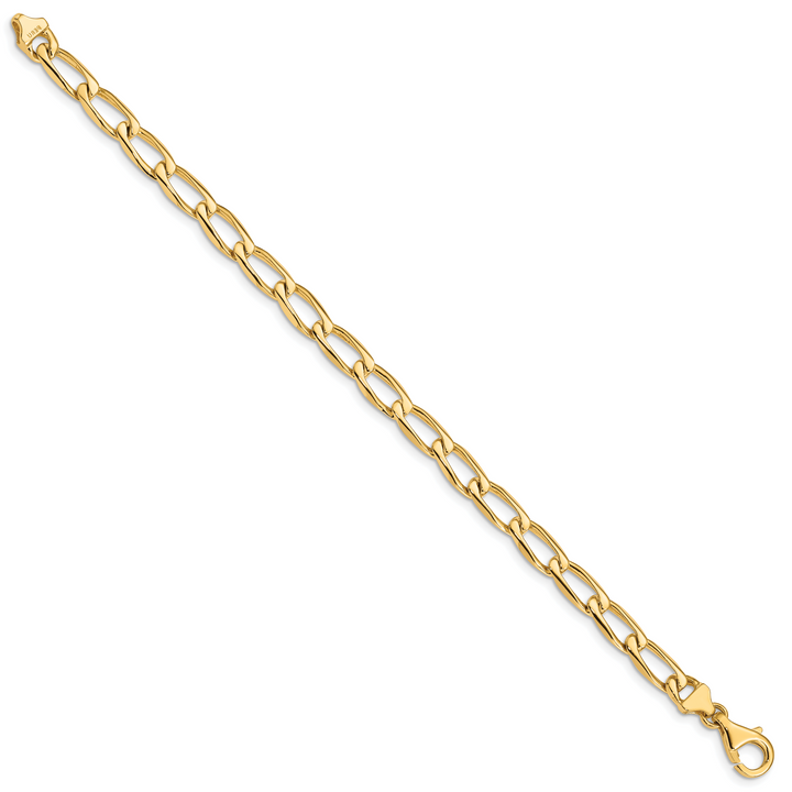 14K 5.9mm Hand-Polished Open Link Bracelet