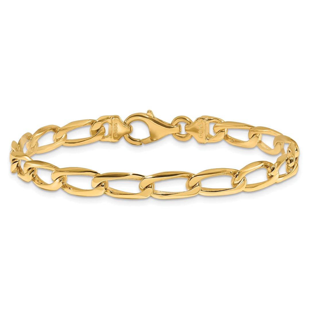 14K 5.9mm Hand-Polished Open Link Bracelet