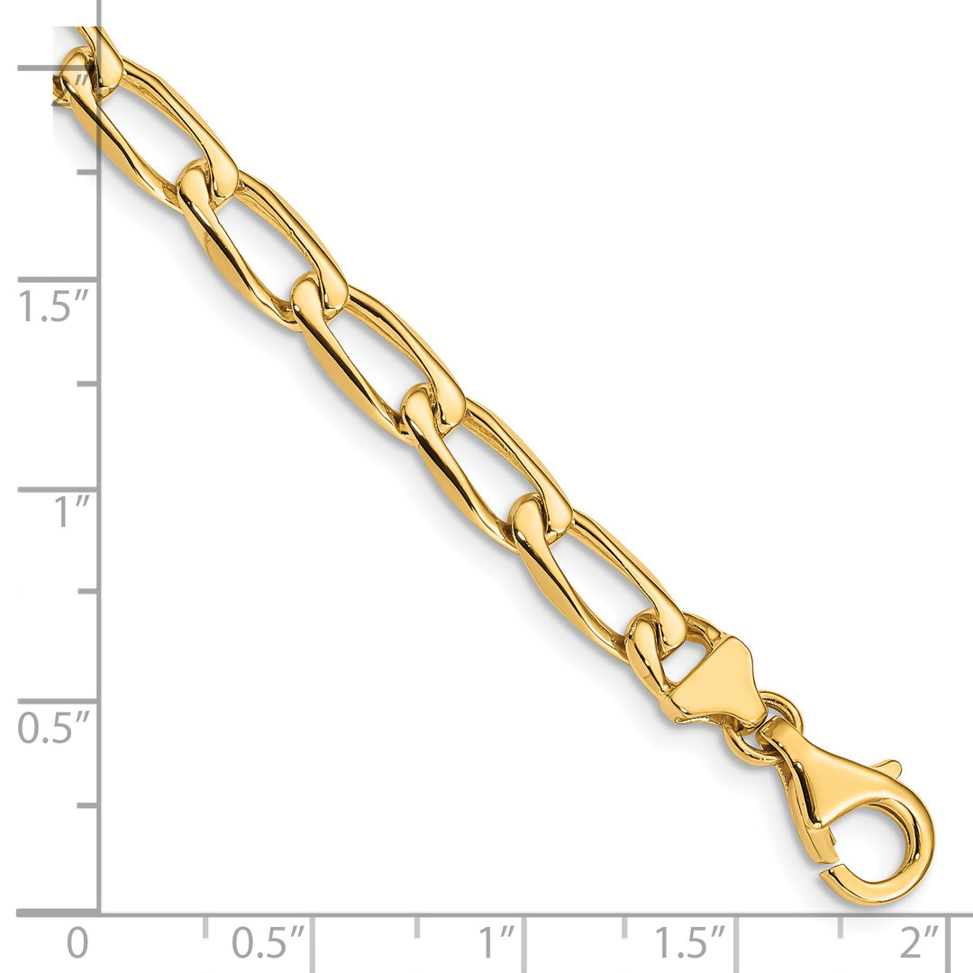 14K 5.9mm Hand-Polished Open Link Bracelet
