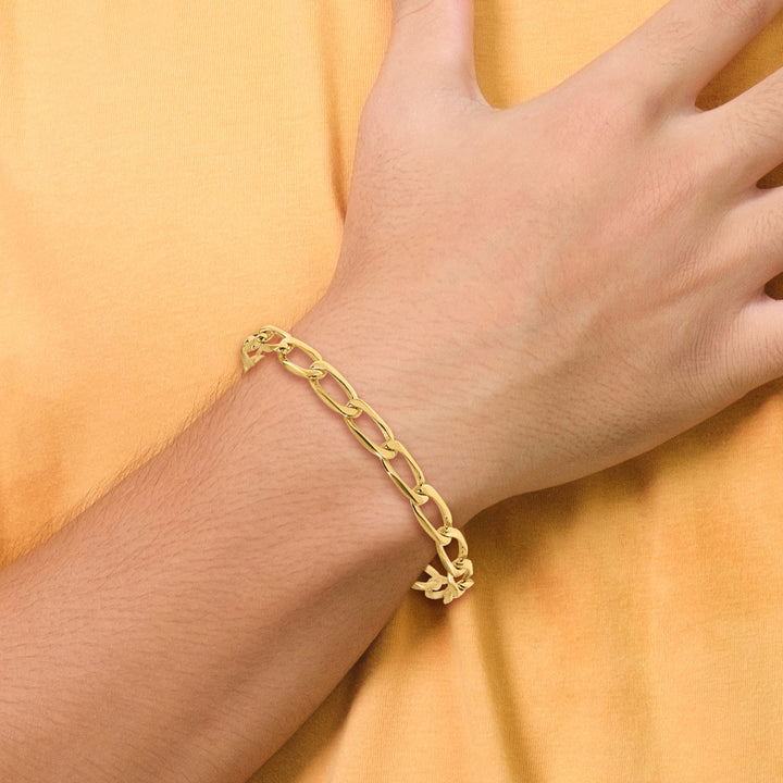 14K 5.9mm Hand-Polished Open Link Bracelet
