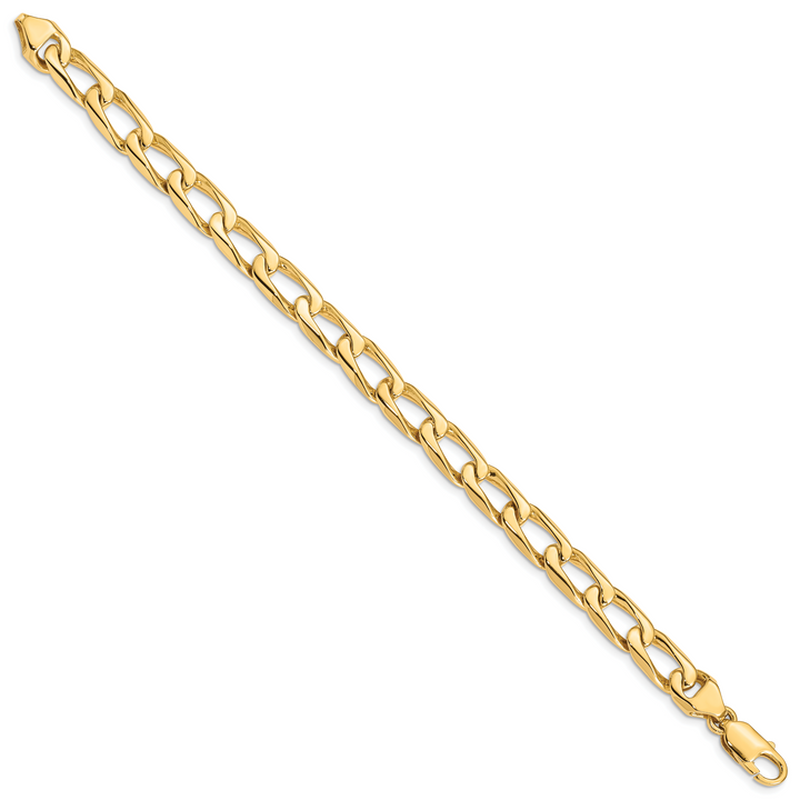 14K 8.5mm Hand-polished Open Link Bracelet