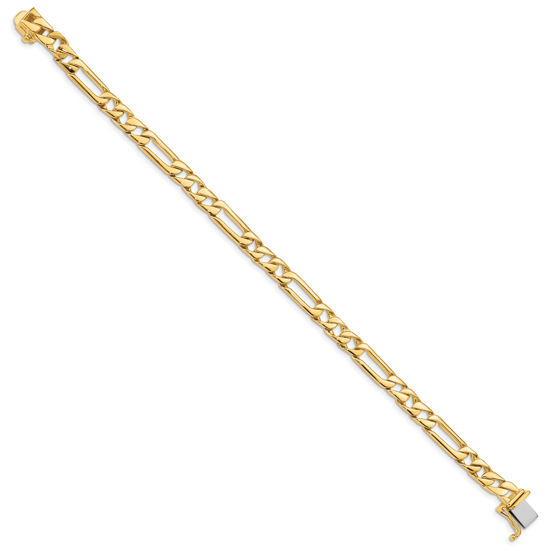 14K 6mm Hand-polished Fancy Link Bracelet