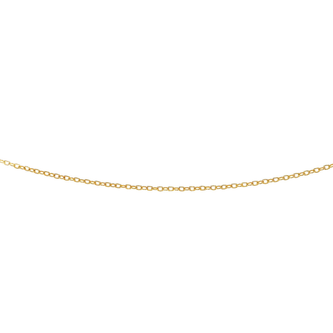14K Gold 2.5mm Textured Cable Chain