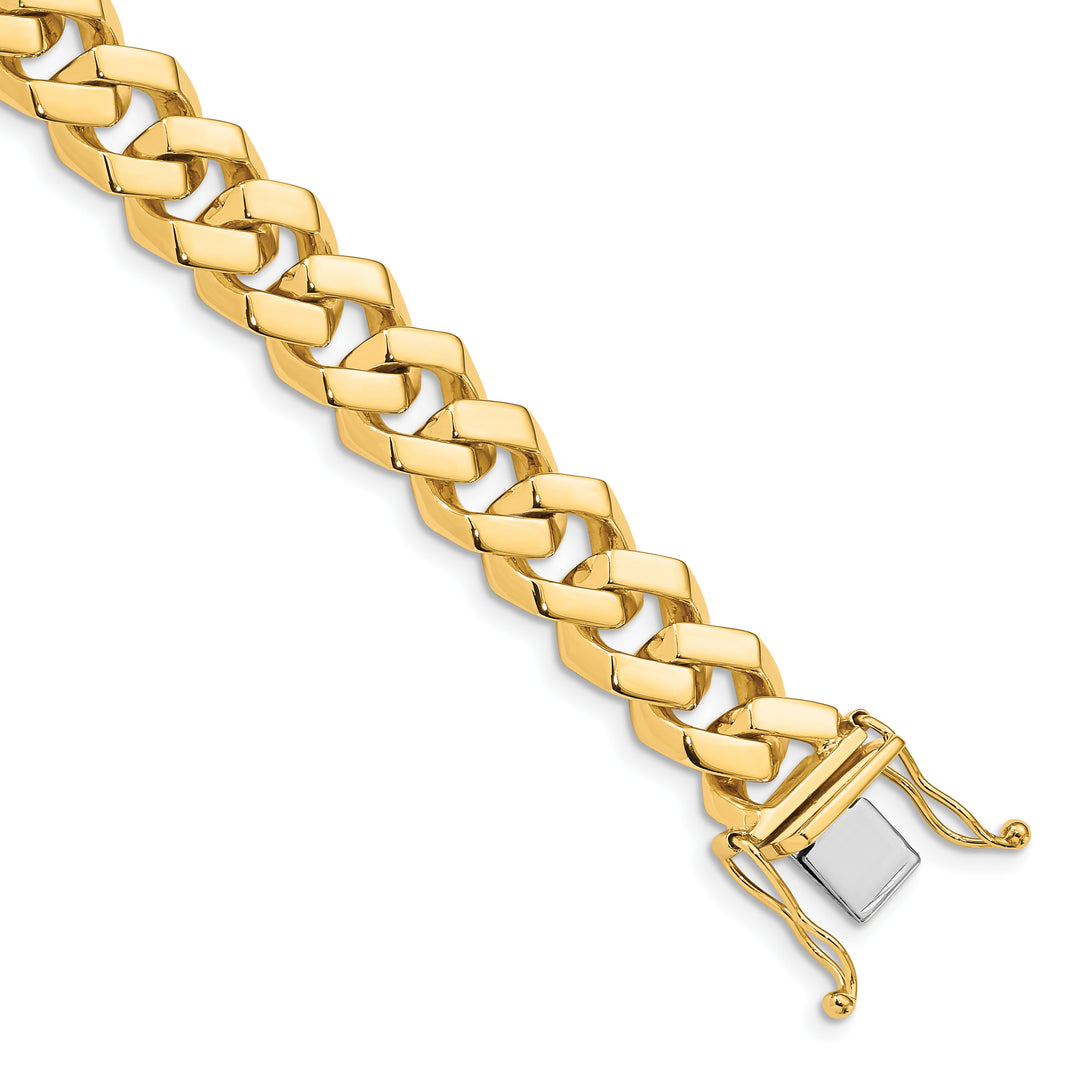 14k 10mm Hand-polished Fancy Link Bracelet