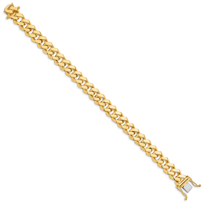 14k 10mm Hand-polished Fancy Link Bracelet