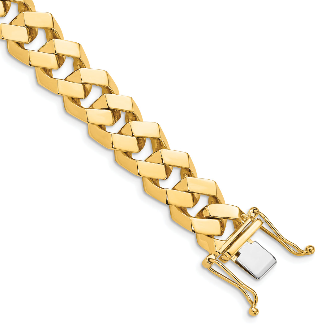 14k 11.5mm Hand-polished Fancy Link Chain