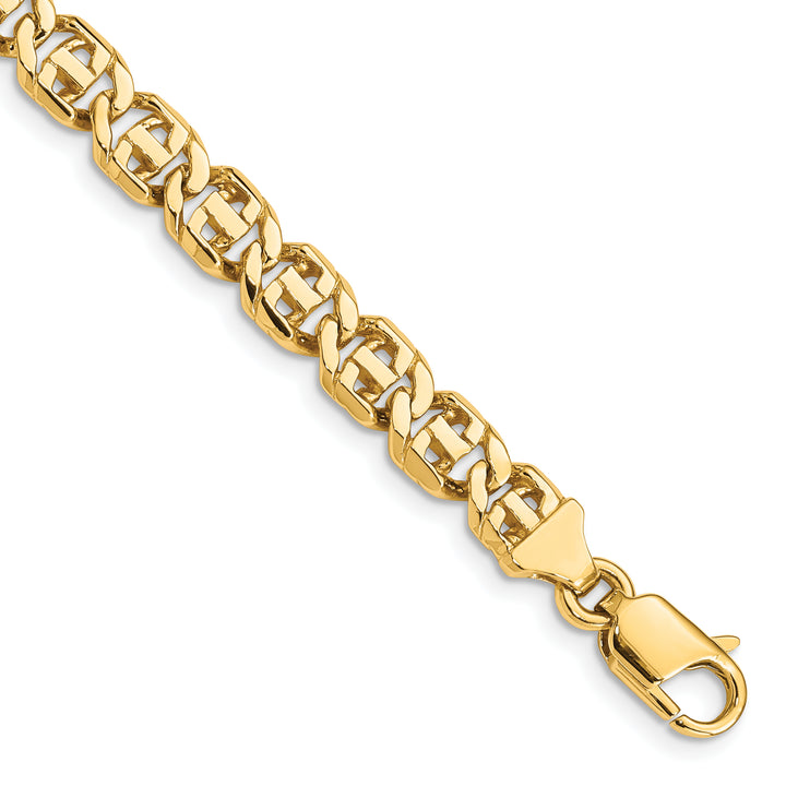 14K 6.75mm Hand-Polished Fancy Link Chain