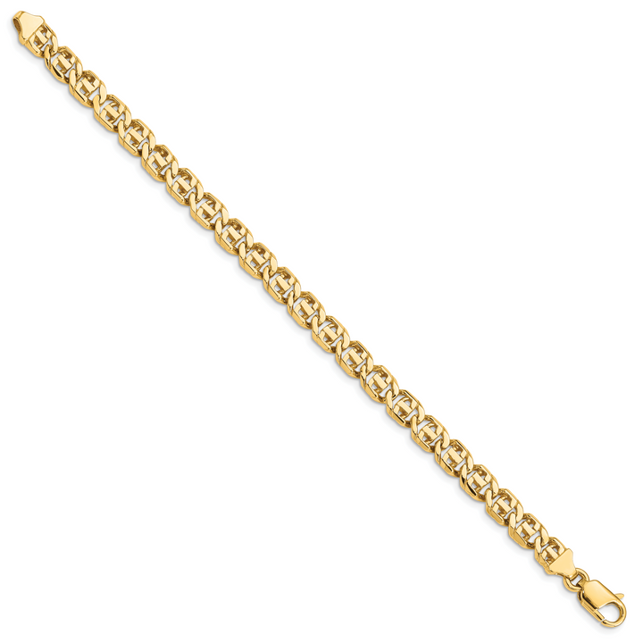 14K 6.75mm Hand-Polished Fancy Link Bracelet