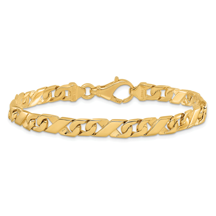 14K 6.7mm Hand-Polished Fancy Link Chain
