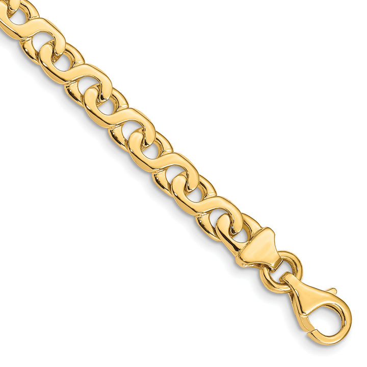 14K 6.2mm Hand-polished Fancy Link Chain