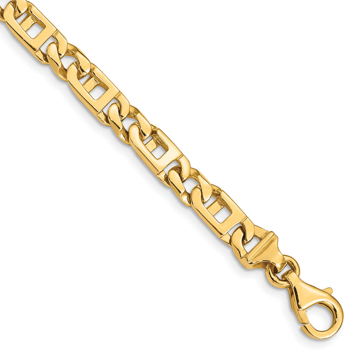 14k 5.9mm Hand-Polished Fancy Link Bracelet