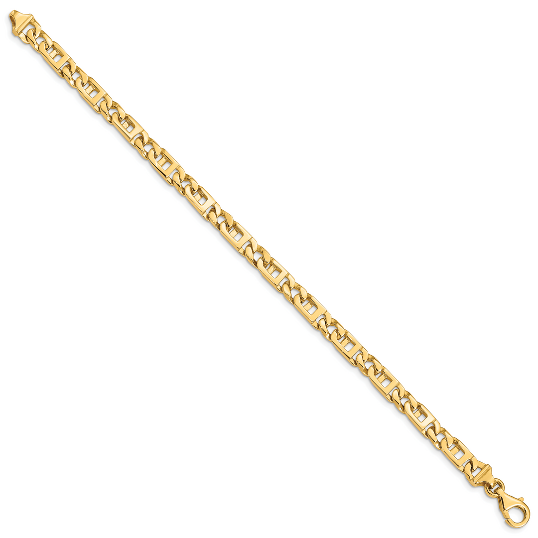14k 5.9mm Hand-Polished Fancy Link Bracelet