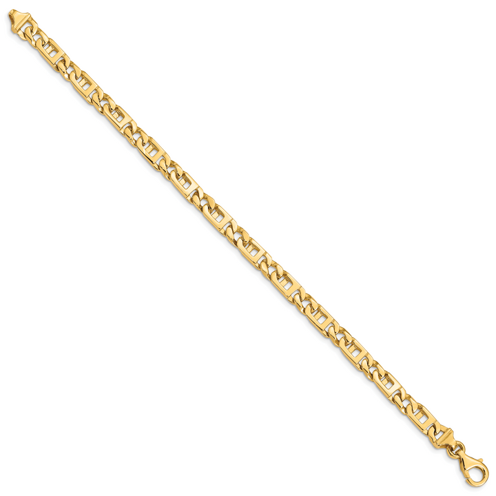14k 5.9mm Hand-Polished Fancy Link Bracelet