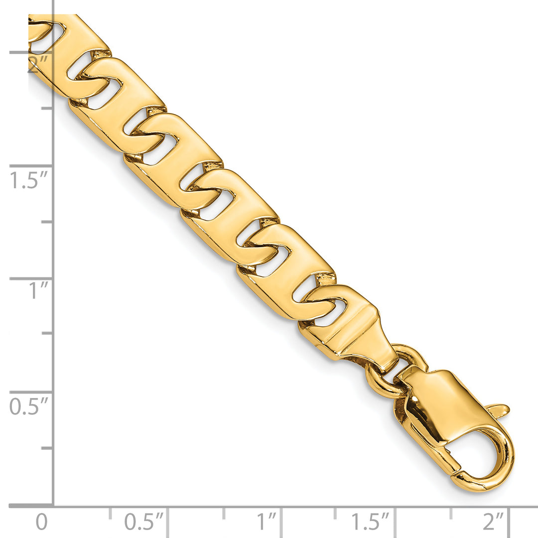 14k 8.3mm Hand-Polished Fancy Link Chain