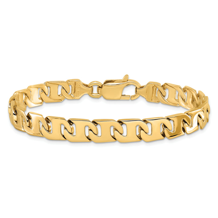 14k 8.3mm Hand-Polished Fancy Link Chain