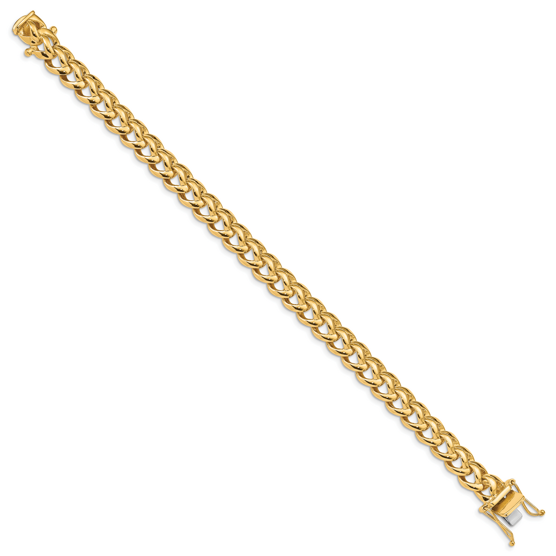 14k 8.6mm Hand-polished Fancy Link Bracelet