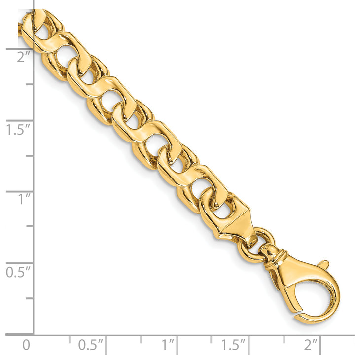 14K 7.4mm Hand-polished Fancy Link Chain
