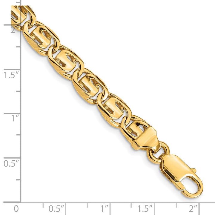 14K 7.5mm Hand-Polished Fancy Link Chain