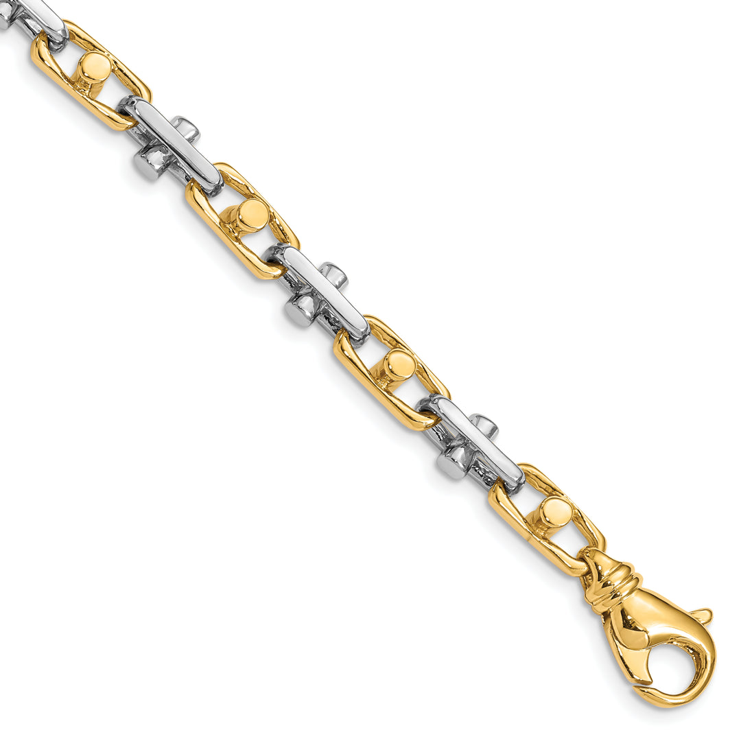 14K Two-tone 5.8mm Hand-polished Fancy Link Chain