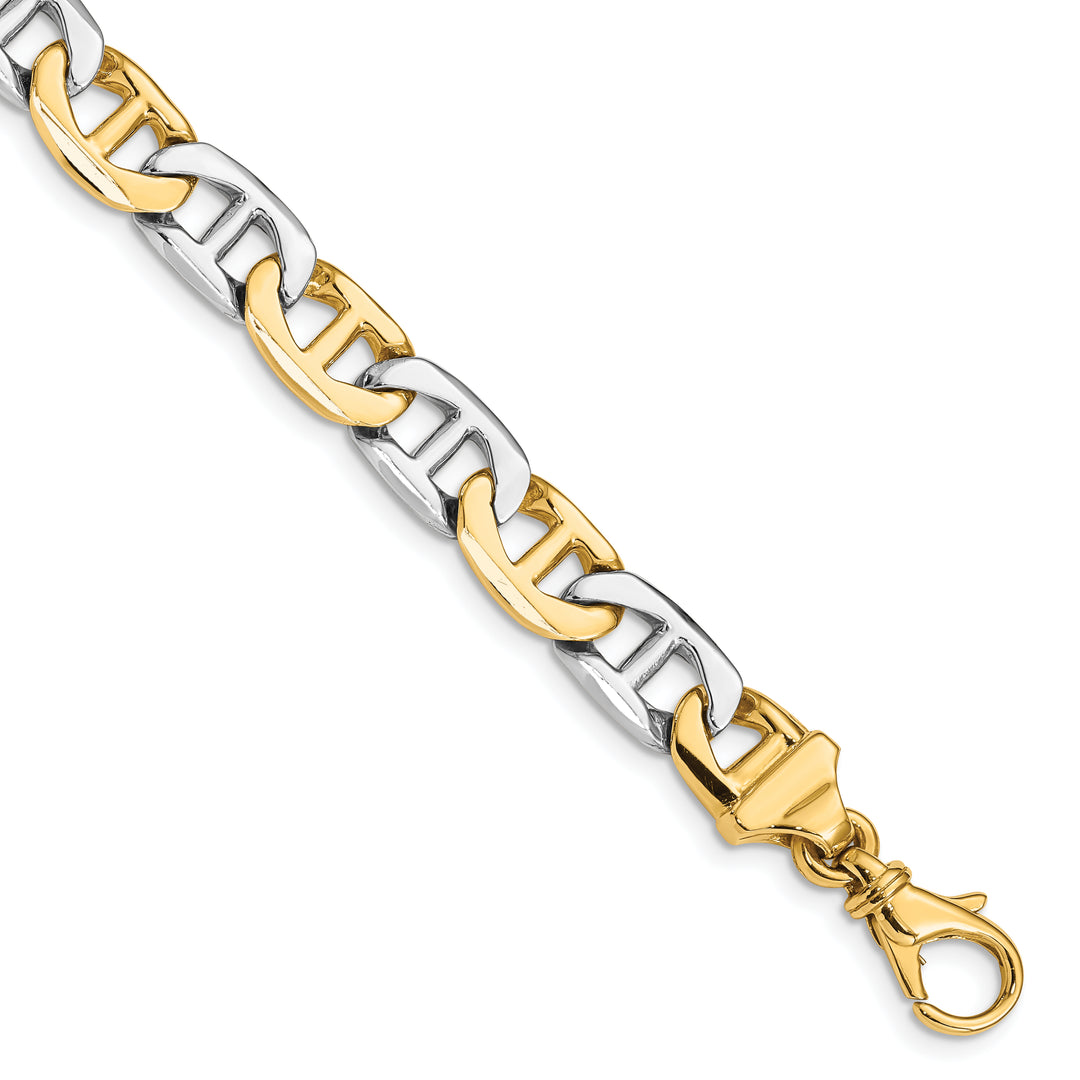 14K Two-tone 8mm Hand-polished Anchor Link Chain