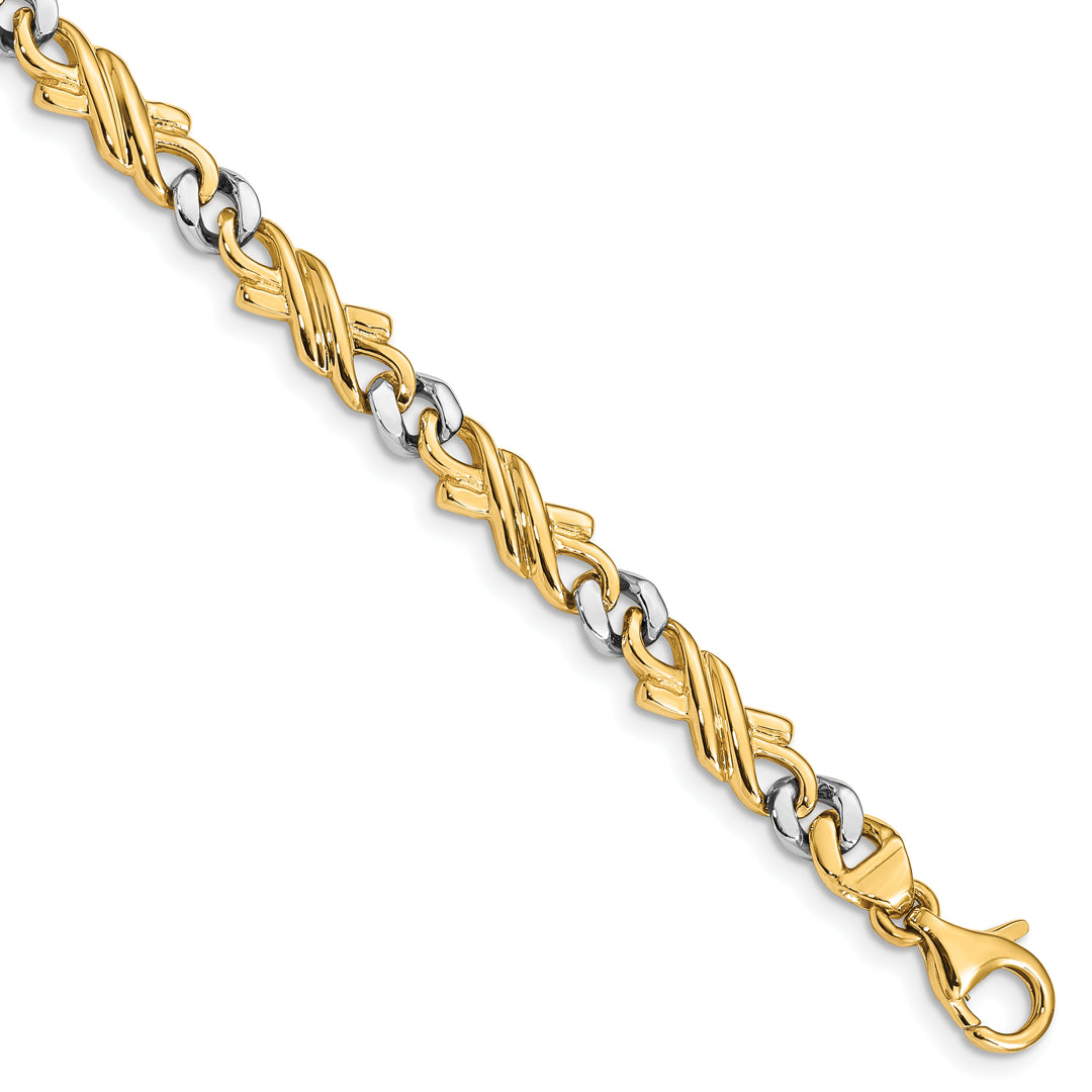 14k Two-tone 6mm Fancy Link Chain