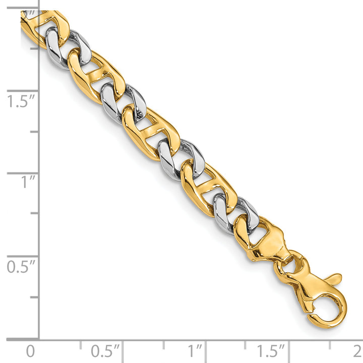 14K Two-tone 5.6mm Hand-Polished Fancy Link Chain