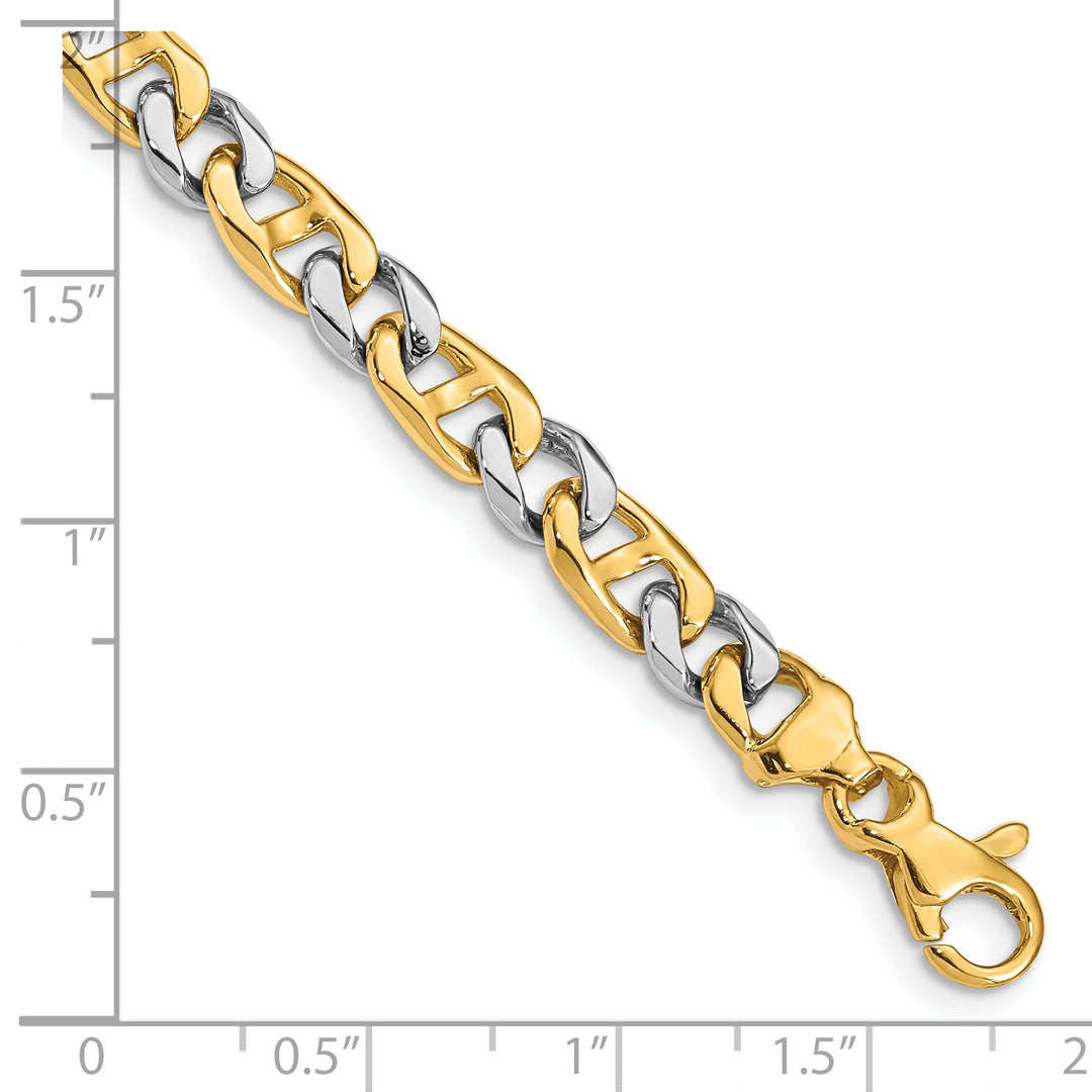 14K Two-tone 5.6mm Hand-Polished Fancy Link Chain