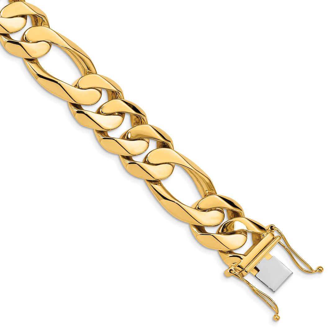 14k 15.7mm Hand Polished Fancy Heavy Figaro Link Chain