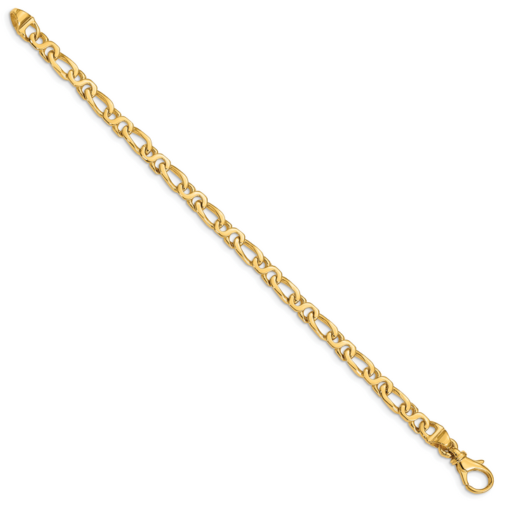 14k 4.8mm Hand Polished Fancy Link Bracelet