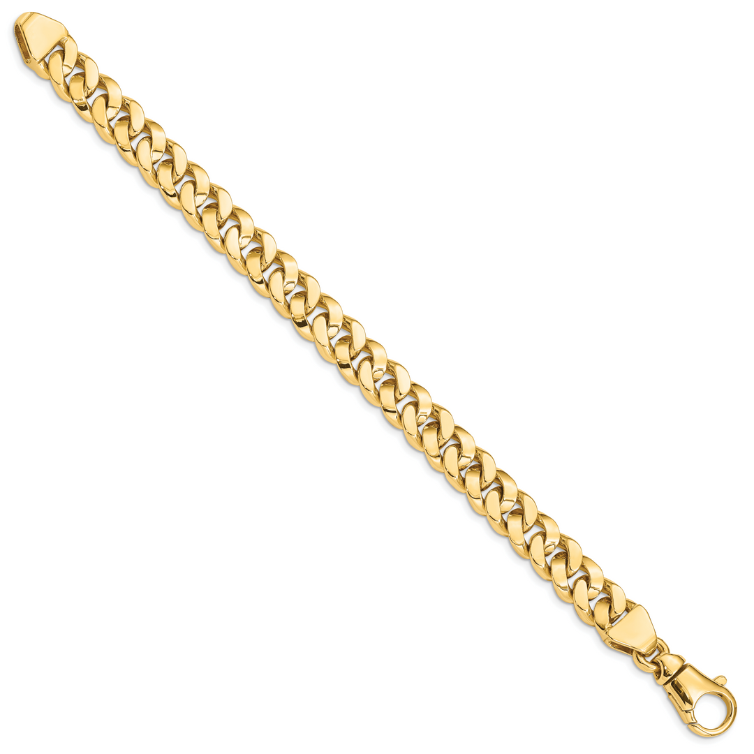 14k 10mm Hand Polished Fancy Link Bracelet