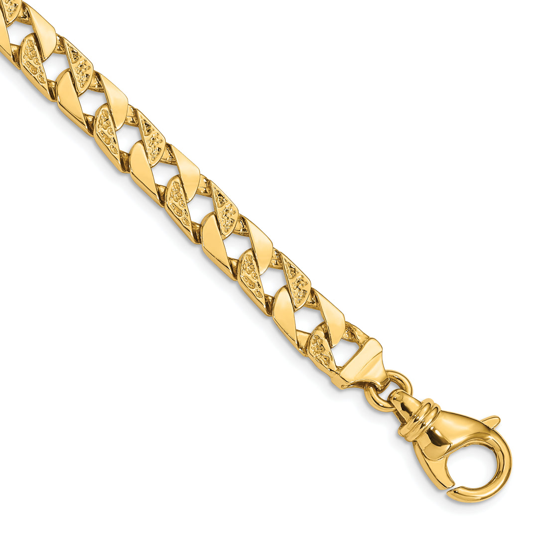 14K 7.5mm Hand Polished Fancy Link Bracelet