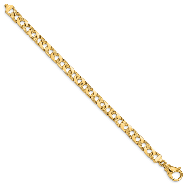 14K 7.5mm Hand Polished Fancy Link Bracelet