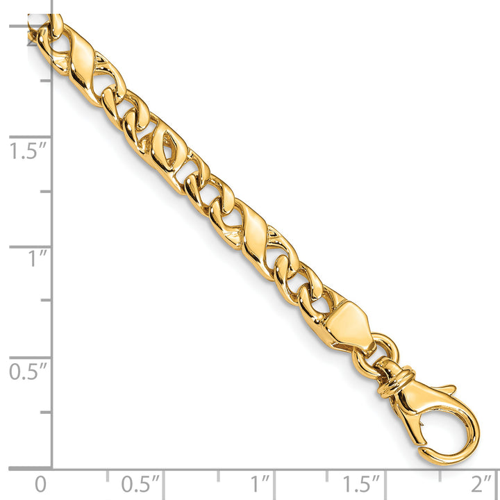 14K 4.8mm Hand Polished Fancy Link Chain