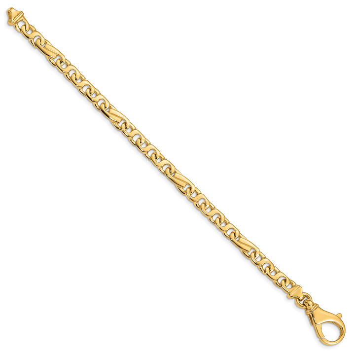 14K 5.8mm Hand Polished Fancy Link Bracelet