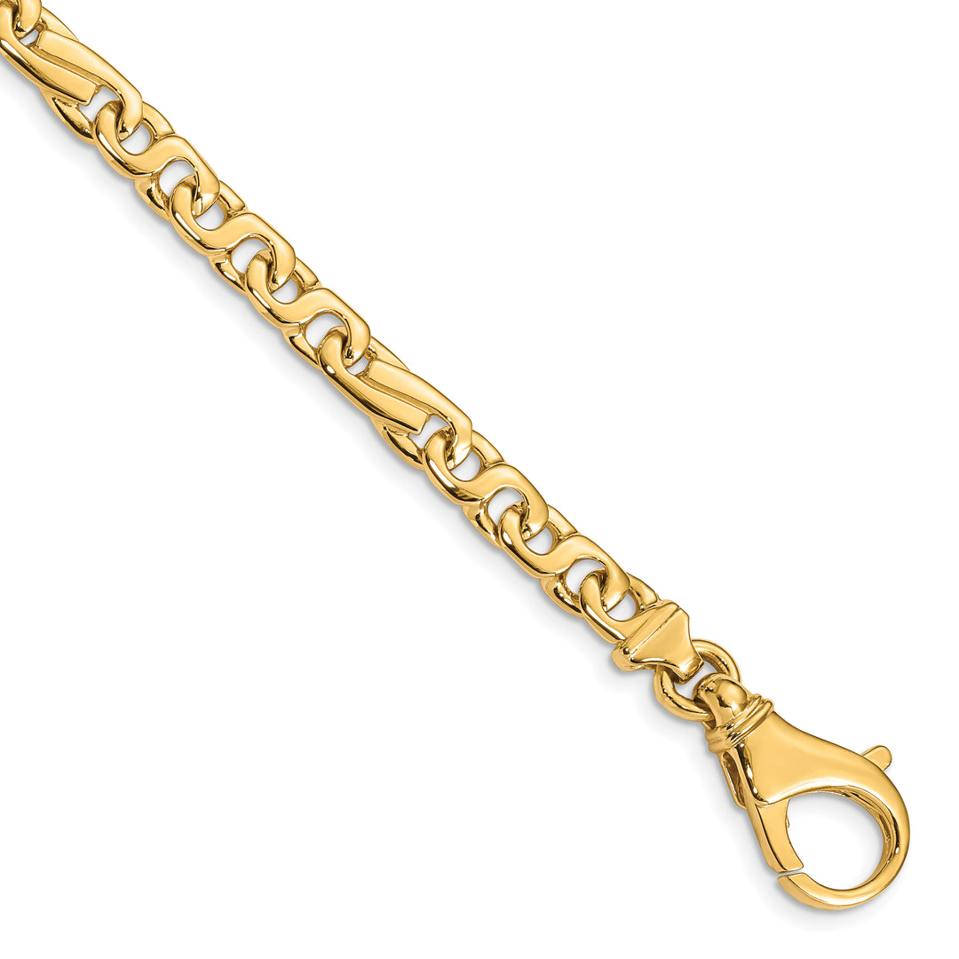 14K 5.8mm Hand Polished Fancy Link Bracelet