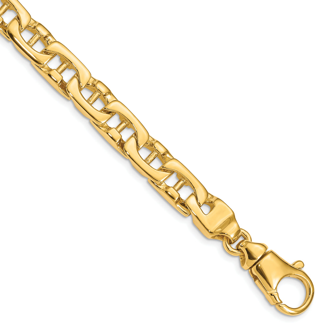 14K 8.5mm Hand-polished Fancy Link Chain