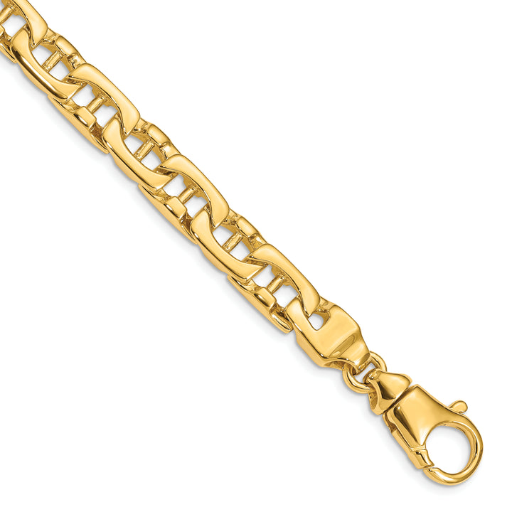 14K 8.5mm Hand-polished Fancy Link Bracelet