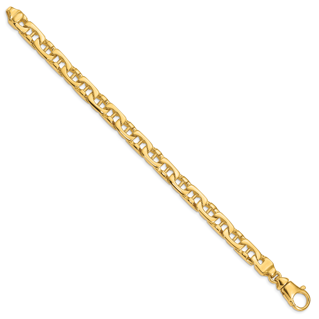 14K 8.5mm Hand-polished Fancy Link Bracelet