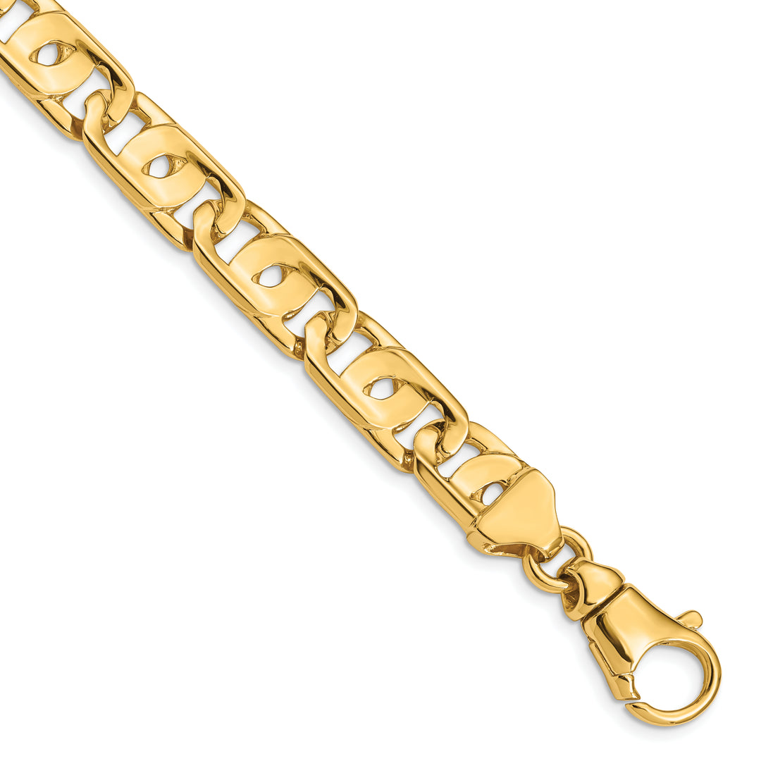 14k 10mm Hand-polished Fancy Link Chain